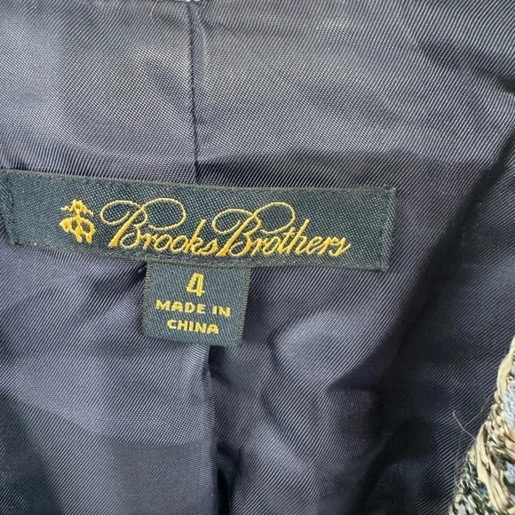 Brooks brothers tweed blazer bucle jacket size 4